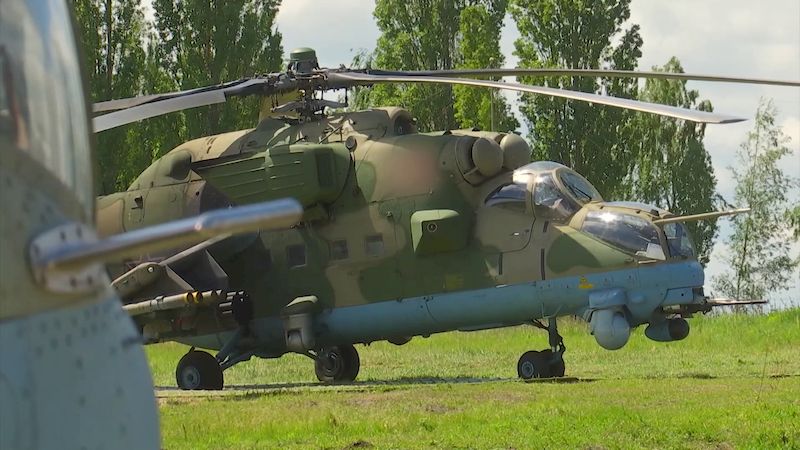 Боевая работа экипажей вертолетов Ми-35 в ходе специальной военной операции