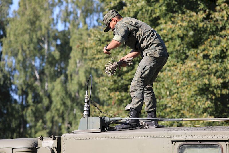 Российская команда участница конкурса «Уверенный приём» провела тренировку на территории 86 бригады связи вооруженных сил Республики Беларусь