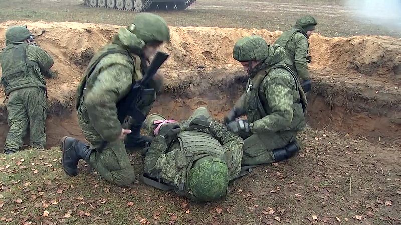 Работа военных врачей медицинского отряда специального назначения ЗВО на полигонах в Республике Беларусь